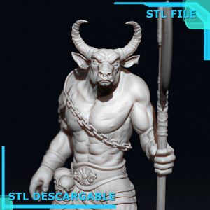 download minotaur dnd stl 3d model 3d printing